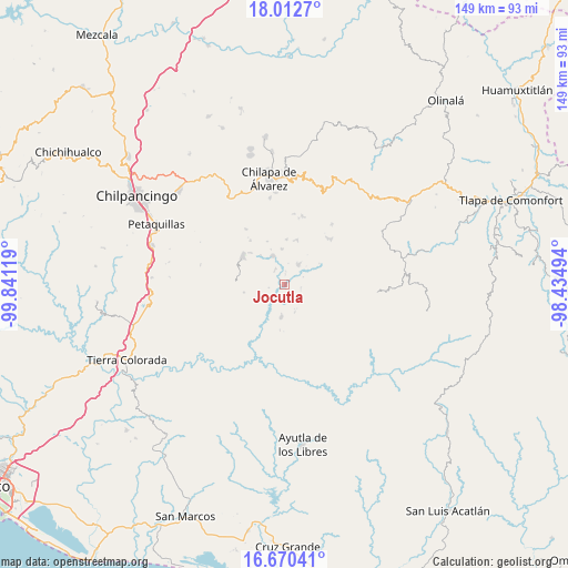 Jocutla on map