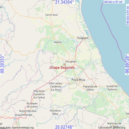 Jiliapa Segundo on map