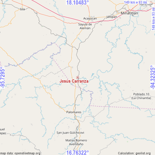 Jesús Carranza on map