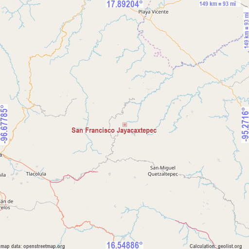 San Francisco Jayacaxtepec on map