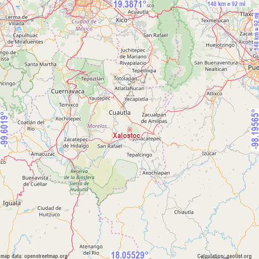 Xalostoc on map