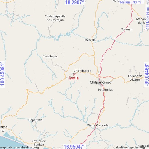 Iyotla on map