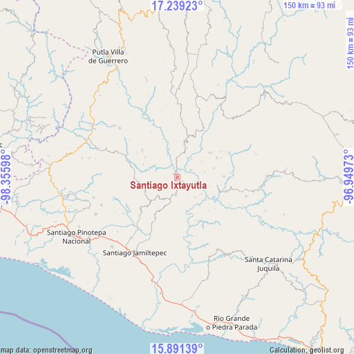 Santiago Ixtayutla on map
