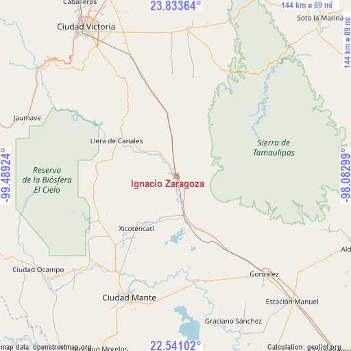 Ignacio Zaragoza on map