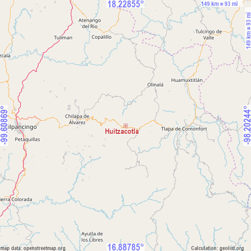 Huitzacotla on map