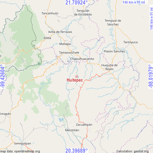Huitepec on map