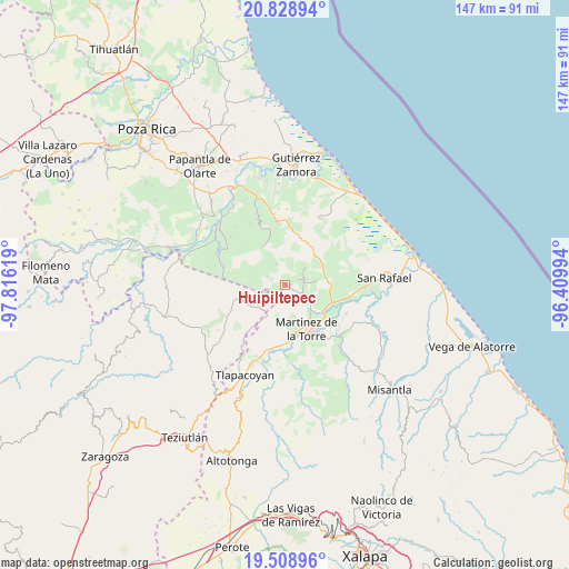 Huipiltepec on map