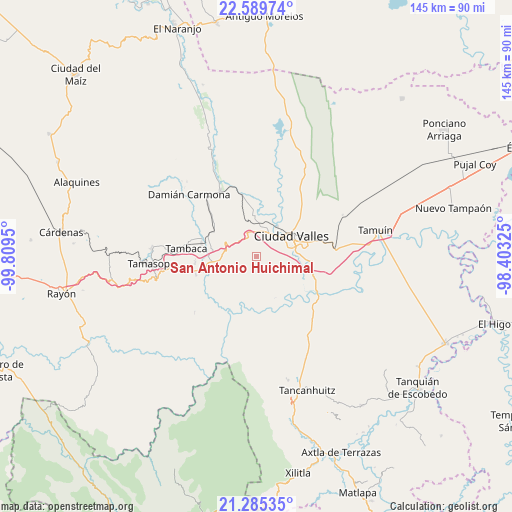 San Antonio Huichimal on map