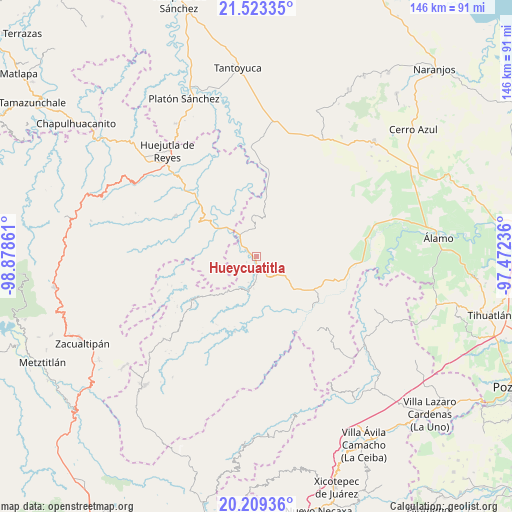 Hueycuatitla on map
