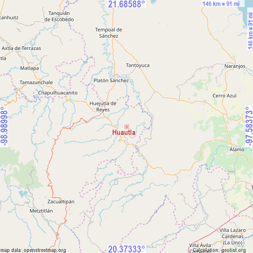 Huautla on map