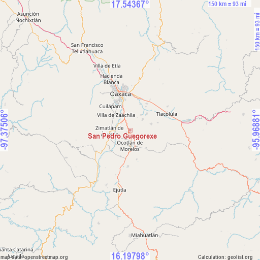 San Pedro Guegorexe on map
