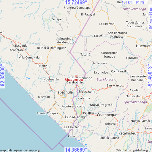 Guatimoc on map