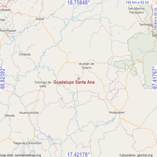 Guadalupe Santa Ana on map