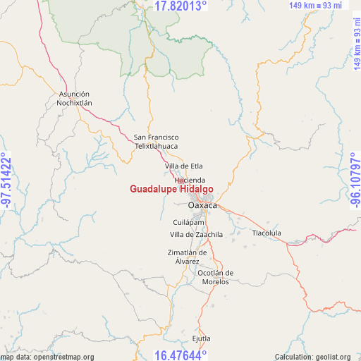 Guadalupe Hidalgo on map