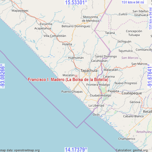 Francisco I. Madero (La Bolsa de la Botella) on map