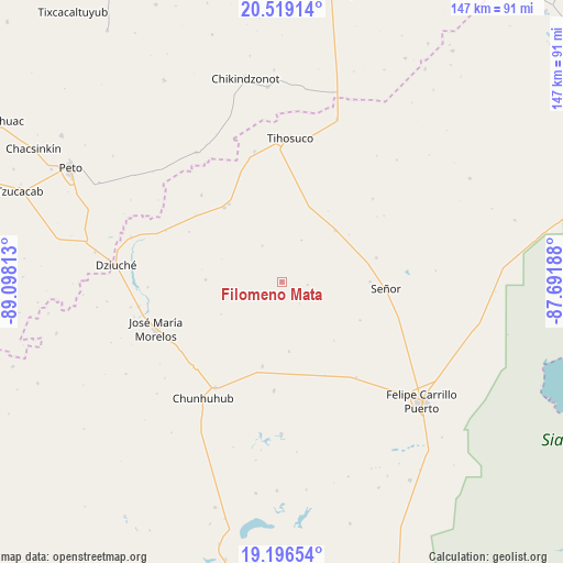 Filomeno Mata on map