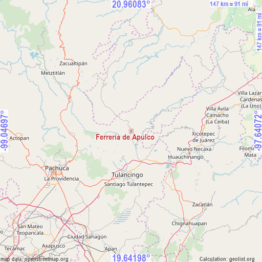 Ferrería de Apulco on map