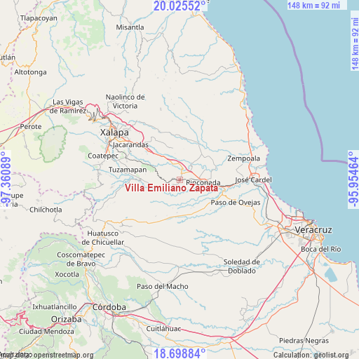 Villa Emiliano Zapata on map