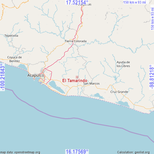 El Tamarindo on map