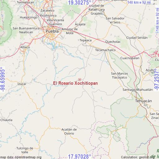 El Rosario Xochitiopan on map