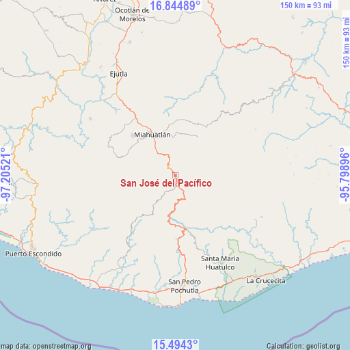 San José del Pacífico on map