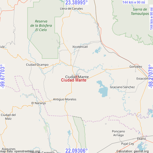 Ciudad Mante on map
