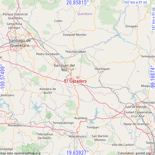 El Cazadero on map