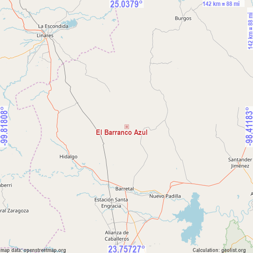 El Barranco Azul on map