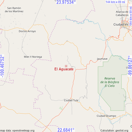 El Aguacate on map