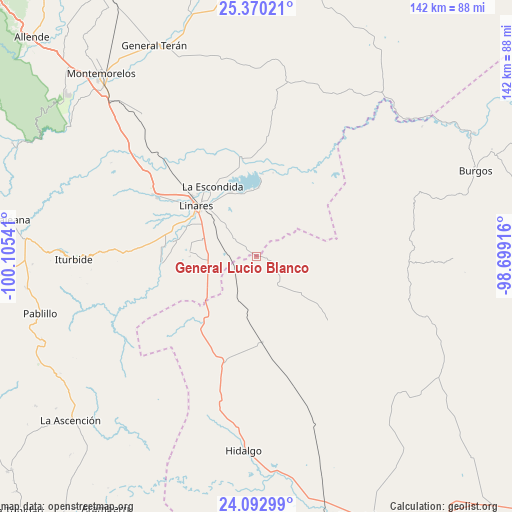 General Lucio Blanco on map
