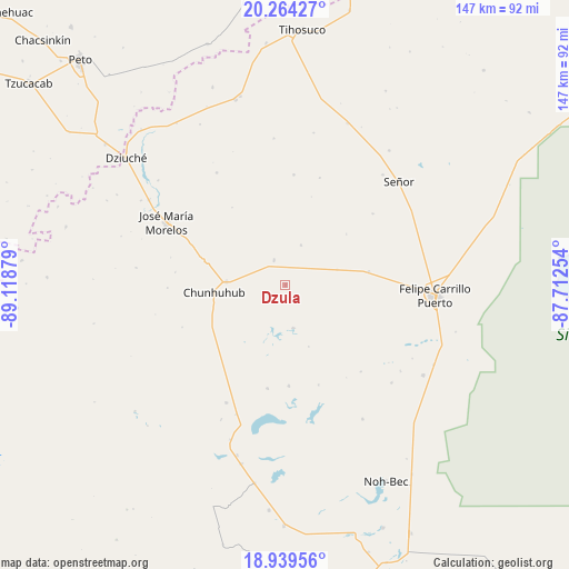 Dzula on map