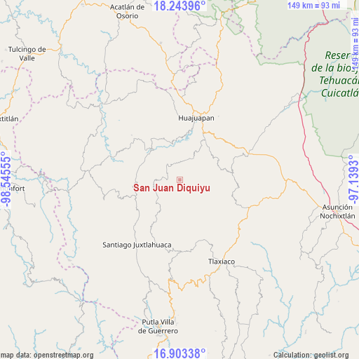 San Juan Diquiyu on map