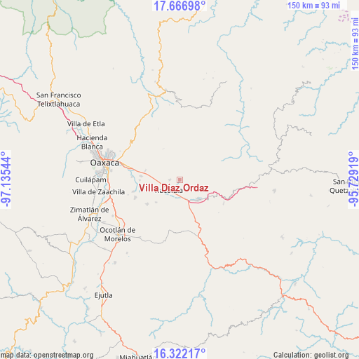 Villa Díaz Ordaz on map