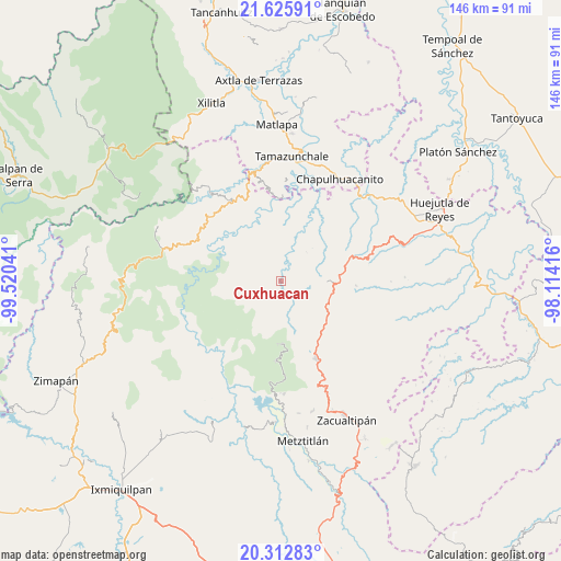 Cuxhuacan on map