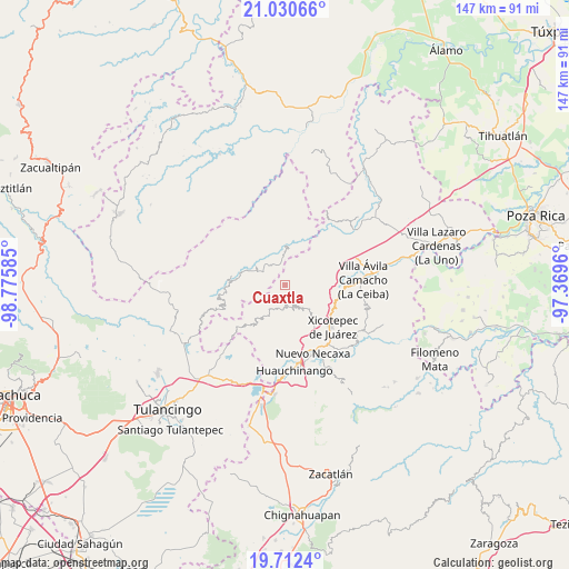Cuaxtla on map