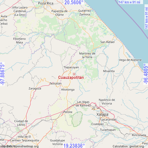 Cuauzapotitán on map