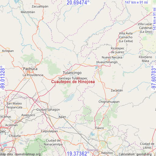 Cuautepec de Hinojosa on map