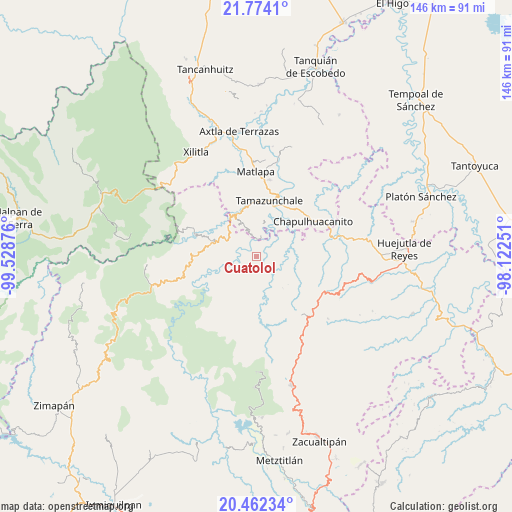 Cuatolol on map