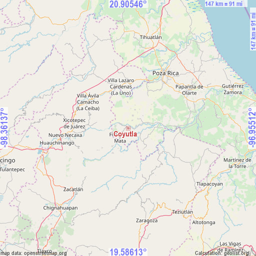 Coyutla on map