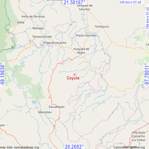 Coyula on map