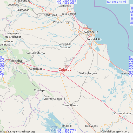 Cotaxtla on map