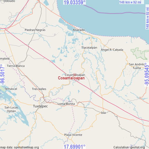 Cosamaloapan on map