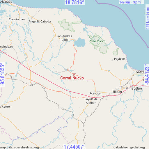 Corral Nuevo on map