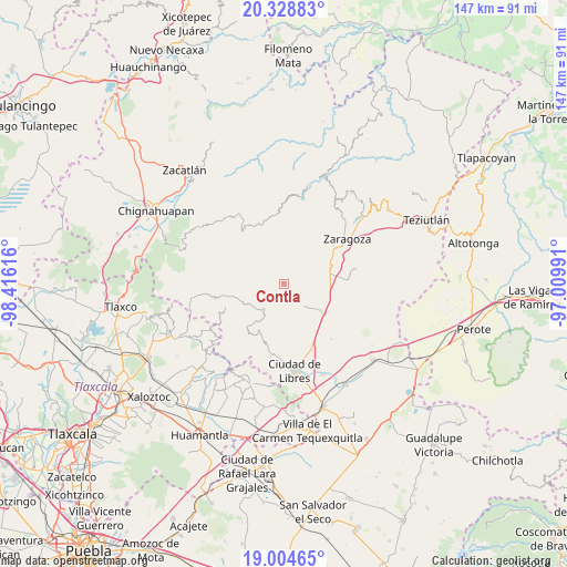 Contla on map