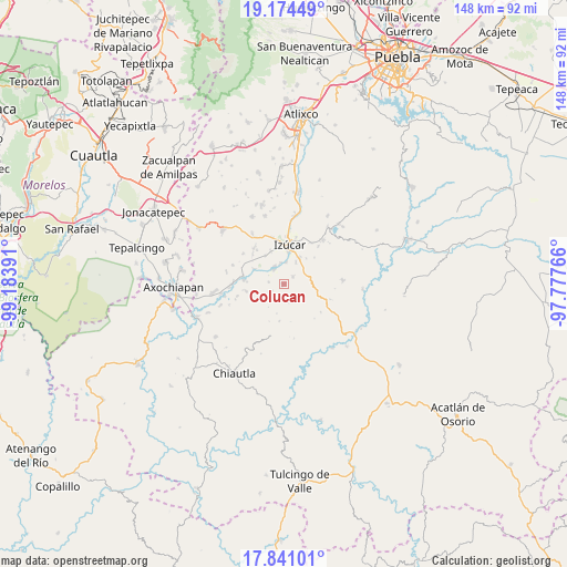Colucan on map