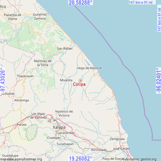 Colipa on map