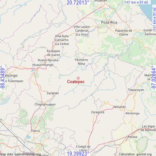 Coatepec on map