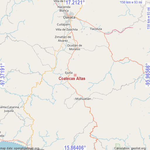 Coatecas Altas on map