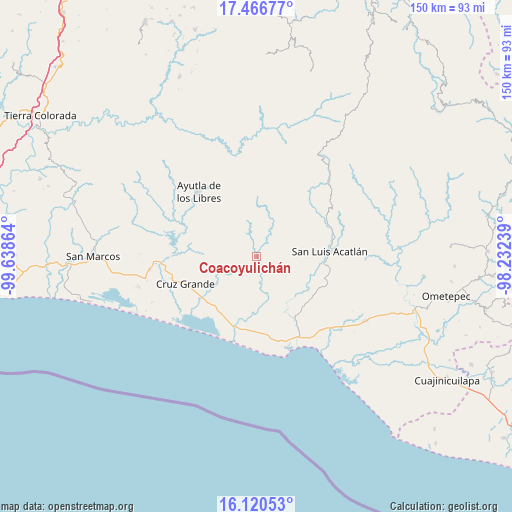 Coacoyulichán on map