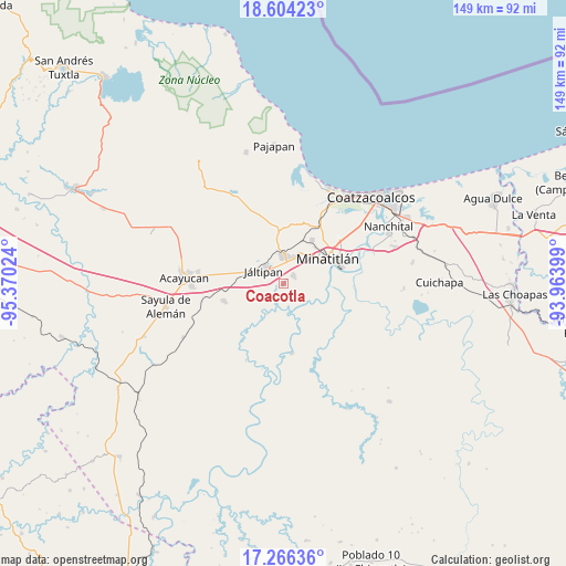 Coacotla on map